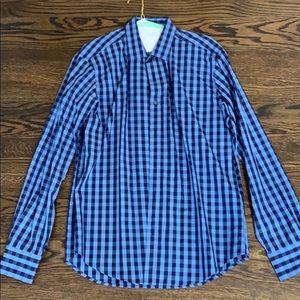 Blue checkered Bugatchi button down